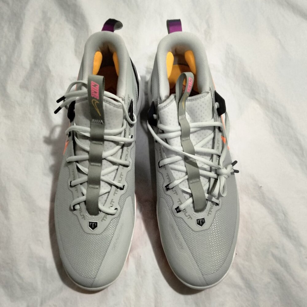 Nike Force Zoom Trout 9 Elite MCS Light Silver HF1116-001 Baseball Cleats Sz 12